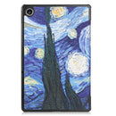 For Lenovo Tab M10 Plus 10.6 3rd Gen 2022 Custer Painted 3-Fold Holder Leather Tablet Case(Starry Sky)