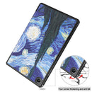 For Lenovo Tab M10 Plus 10.6 3rd Gen 2022 Custer Painted 3-Fold Holder Leather Tablet Case(Starry Sky)
