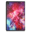 For Lenovo Tab M10 Plus 10.6 3rd Gen 2022 Custer Painted 3-Fold Holder Leather Tablet Case(Milky Way Nebula)
