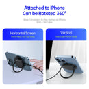 DUZZONA W1 15W Magnetic Wireless Charger with Ring Holder, Cable Length: 1.2m(Black)