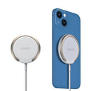 DUZZONA W1 15W Magnetic Wireless Charger with Ring Holder, Cable Length: 1.2m(White)