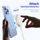 DUZZONA W1 15W Magnetic Wireless Charger with Ring Holder, Cable Length: 1.2m(White)