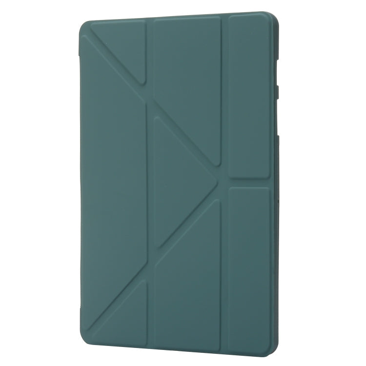 For Samsung Galaxy Tab S8 / S7 Deformation Silicone Leather Tablet Case(Dark Green)