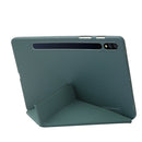 For Samsung Galaxy Tab S8 / S7 Deformation Silicone Leather Tablet Case(Dark Green)