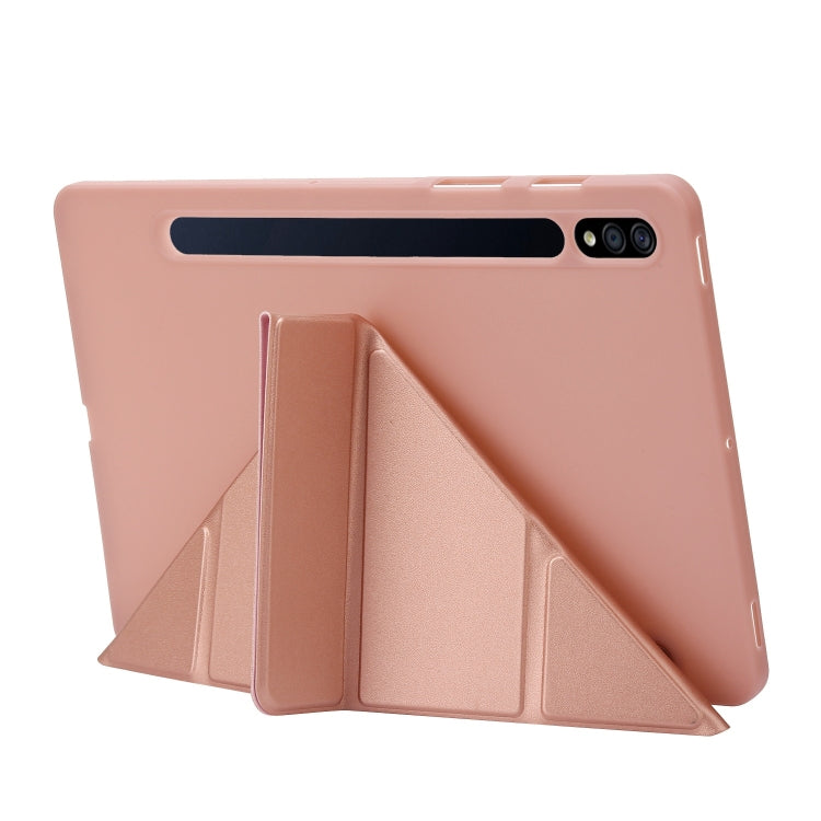 For Samsung Galaxy Tab S8 / S7 Deformation Silicone Leather Tablet Case(Dark Green)