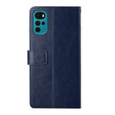 For Motorola Moto G22 Y Stitching Horizontal Flip Leather Phone Case(Blue)