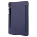 For Samsung Galaxy Tab S8+ / S7+ 3-Fold Holder Silicone Leather Tablet Case(Dark Blue)