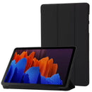 For Samsung Galaxy Tab S8+ / S7+ 3-Fold Holder Silicone Leather Tablet Case(Black)