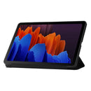 For Samsung Galaxy Tab S8+ / S7+ 3-Fold Holder Silicone Leather Tablet Case(Black)