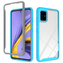 For Galaxy A51 Two-layer Design Shockproof PC + TPU Protective Case(Light Blue)