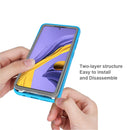 For Galaxy A51 Two-layer Design Shockproof PC + TPU Protective Case(Light Blue)