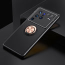 For vivo X80 Pro Metal Ring Holder 360 Degree Rotating TPU Phone Case(Black Gold)