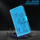 For Motorola Moto G22 Embossing Rose Couple Leather Phone Case(Blue)