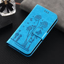 For Motorola Moto G22 Embossing Rose Couple Leather Phone Case(Blue)