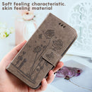 For Motorola Moto G22 Embossing Rose Couple Leather Phone Case(Grey)