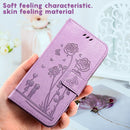 For Motorola Moto G22 Embossing Rose Couple Leather Phone Case(Purple)