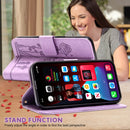 For Motorola Moto G22 Embossing Rose Couple Leather Phone Case(Purple)