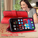 For Motorola Moto G22 Embossing Rose Couple Leather Phone Case(Red)