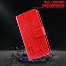 For Motorola Moto G22 Embossing Rose Couple Leather Phone Case(Red)