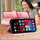 For Motorola Moto G22 Embossing Rose Couple Leather Phone Case(Pink)