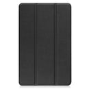 For Lenovo Legion Y700 Three-folding Holder Custer Texture Leather Tablet Case(Black)