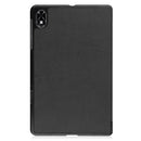 For Lenovo Legion Y700 Three-folding Holder Custer Texture Leather Tablet Case(Black)