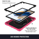 For Samsung Galaxy Tab A8 10.5 2021 Rotary Grab Silicone + PC Tablet Case(Rose Red)