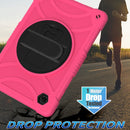 For Samsung Galaxy Tab A8 10.5 2021 Rotary Grab Silicone + PC Tablet Case(Rose Red)