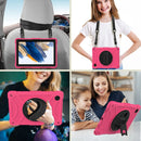 For Samsung Galaxy Tab A8 10.5 2021 Rotary Grab Silicone + PC Tablet Case(Rose Red)