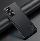For Xiao12 Pro Folding Holder Plain Leather Phone Case(Black)