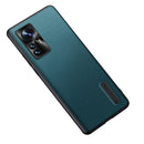 For Xiao12 Pro Folding Holder Plain Leather Phone Case(Lake Green)
