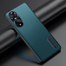 For Honor 50 / Huawei nova 9 Folding Holder Plain Leather Phone Case(Lake Green)