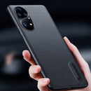 For Huawei P50 Pro Folding Holder Plain Leather Phone Case(Black)