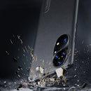 For Huawei P50 Pro Folding Holder Plain Leather Phone Case(Black)
