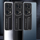 For OPPO Find X5 Pro Frosted Holder Phone Case(Matte Black)