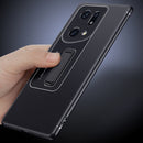 For OPPO Find X5 Pro Frosted Holder Phone Case(Matte Black)