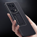 For OPPO Find X5 Pro Frosted Holder Phone Case(Matte Black)