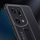 For OPPO Find X5 Pro Frosted Holder Phone Case(Matte Black)