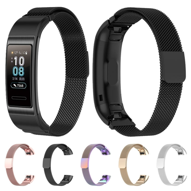 For Huawei Band 3 & 4 Pro Milanese Strap(Rose Pink)