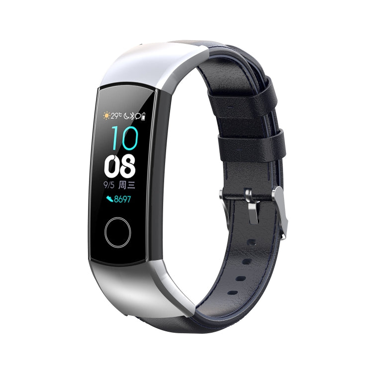 For Huawei Band 3 & 4 Pro Oil wax Leather Watch Band(Navy Blue)