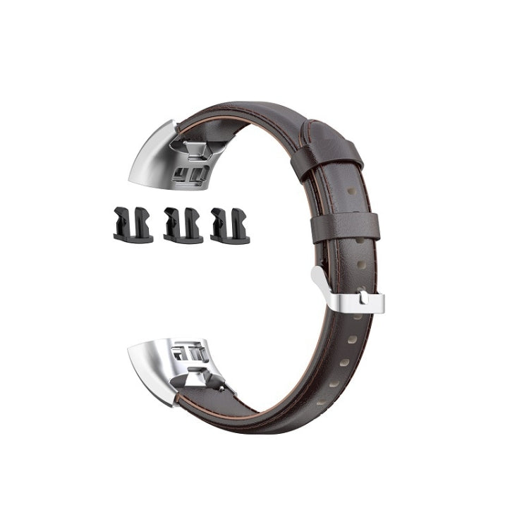 For Huawei Band 3 & 4 Pro Oil wax Leather Watch Band(Coffee)