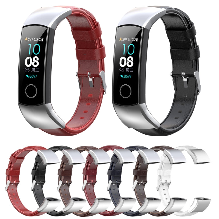For Huawei Band 3 & 4 Pro Oil wax Leather Watch Band(Navy Blue)