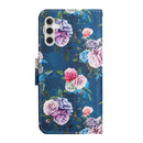 For Samsung Galaxy A13 5G Painted Pattern Horizontal Flip Leather Phone Case(Fluorescent Rose)