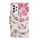 For Samsung Galaxy A53 5G Painted Pattern Horizontal Flip Leather Phone Case(Rose Flower)