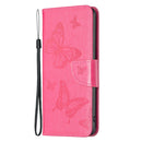 For Nokia G11 / G21 Embossing Two Butterflies Pattern Horizontal Flip PU Leather Case(Rose Red)