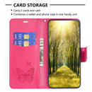 For Nokia G11 / G21 Embossing Two Butterflies Pattern Horizontal Flip PU Leather Case(Rose Red)