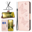 For Nokia G11 / G21 Embossing Two Butterflies Pattern Horizontal Flip PU Leather Case(Rose Gold)