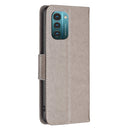 For Nokia G11 / G21 Embossing Two Butterflies Pattern Horizontal Flip PU Leather Case(Grey)