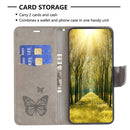 For Nokia G11 / G21 Embossing Two Butterflies Pattern Horizontal Flip PU Leather Case(Grey)