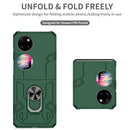 For Huawei P50 Pocket Matte UV Shockproof Phone Case(Dark Green)